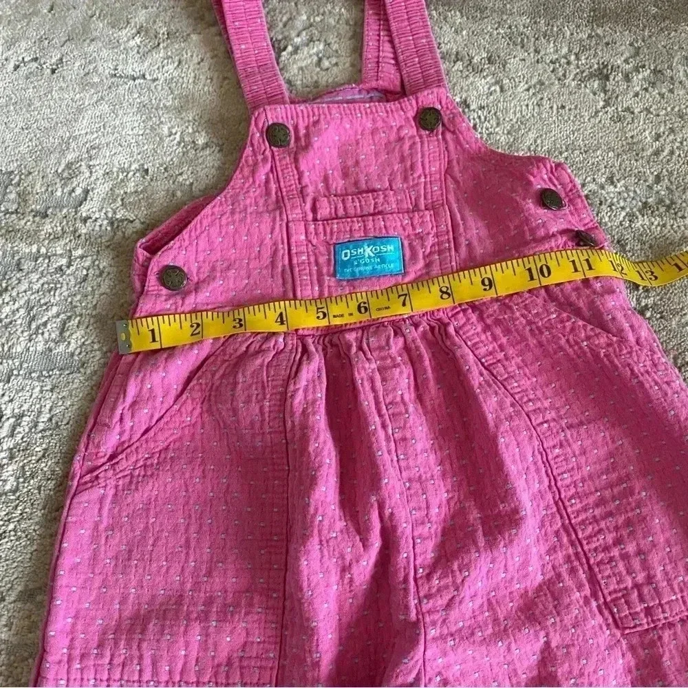 Oshkosh B’Gosh RARE Vintage Made in the USA Overalls Pink Polka Dot 100% Cotton